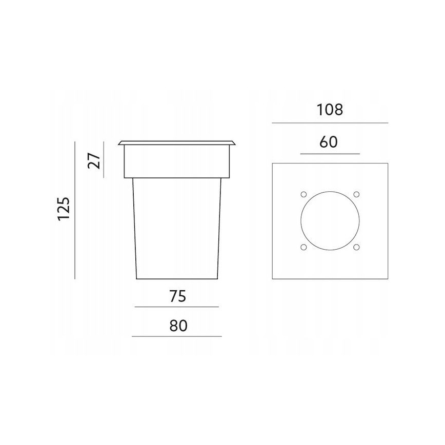 Corp de iluminat încastrat de exterior ENTRADA1 1xGU10/50W/230V IP65
