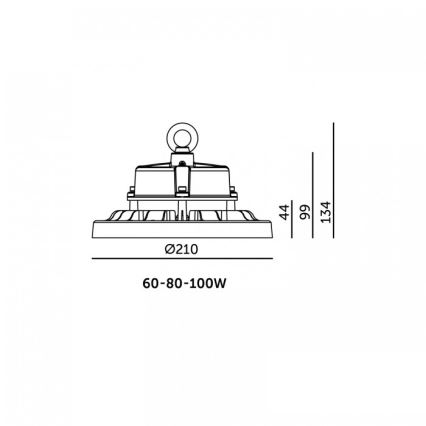 Corp de iluminat industrial LED de tavan RIO PRO HIGHBAY LED/60/80/100W/230V 4000/5000/6000K IP66