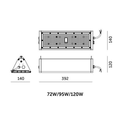 NICO HIGHBAY Corp de iluminat industrial tehnic dimmabil LED/72/95/120W/230V 3000/4000/6000K IP65