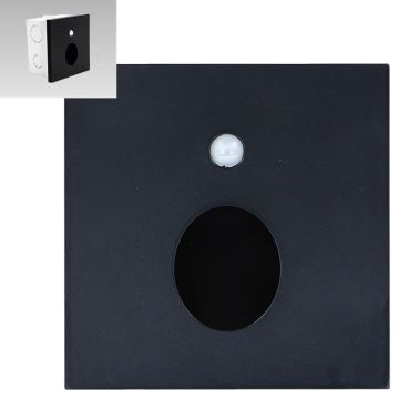 Corp de iluminat LED cu senzor pentru scări OLIVE LED/1W/230V negru Emithor 70436
