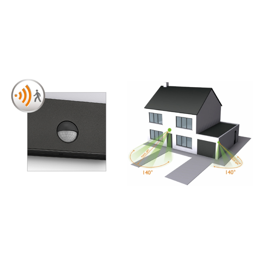 Corp de iluminat LED de exterior cu senzor 1xLED/3W/230V IP44 Philips