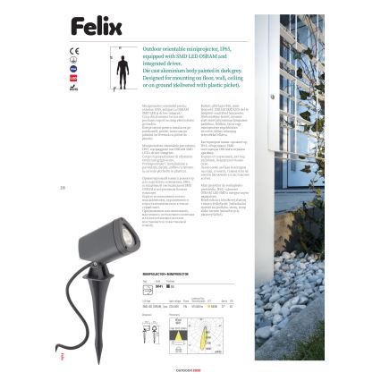 Corp de iluminat LED de exterior FELIX LED/7W/230V IP65 3000K Redo 9041