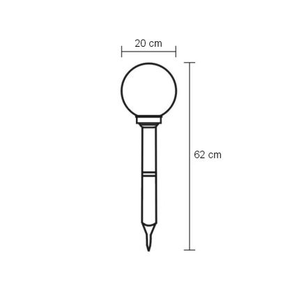 Corp de iluminat LED de exterior Globo LED/0,06W/3,2V IP44 600 mAh