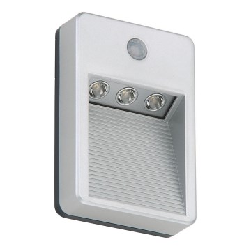 Corp de iluminat LED de exterior pentru scări cu senzor Briloner 2278-031 3xLED/0,06W/3xAAA IP54