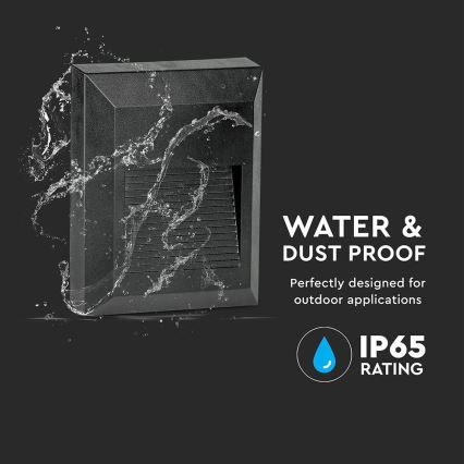 Corp de iluminat LED de exterior pentru scări LED/2W/230V IP65 3000K negru