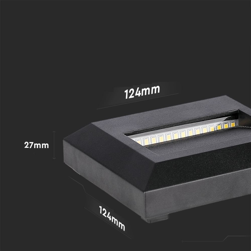 Corp de iluminat LED de exterior pentru scări LED/2W/230V IP65 3000K negru