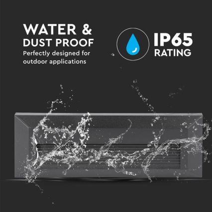 Corp de iluminat LED de exterior pentru scări LED/3W/230V IP65 4000K negru