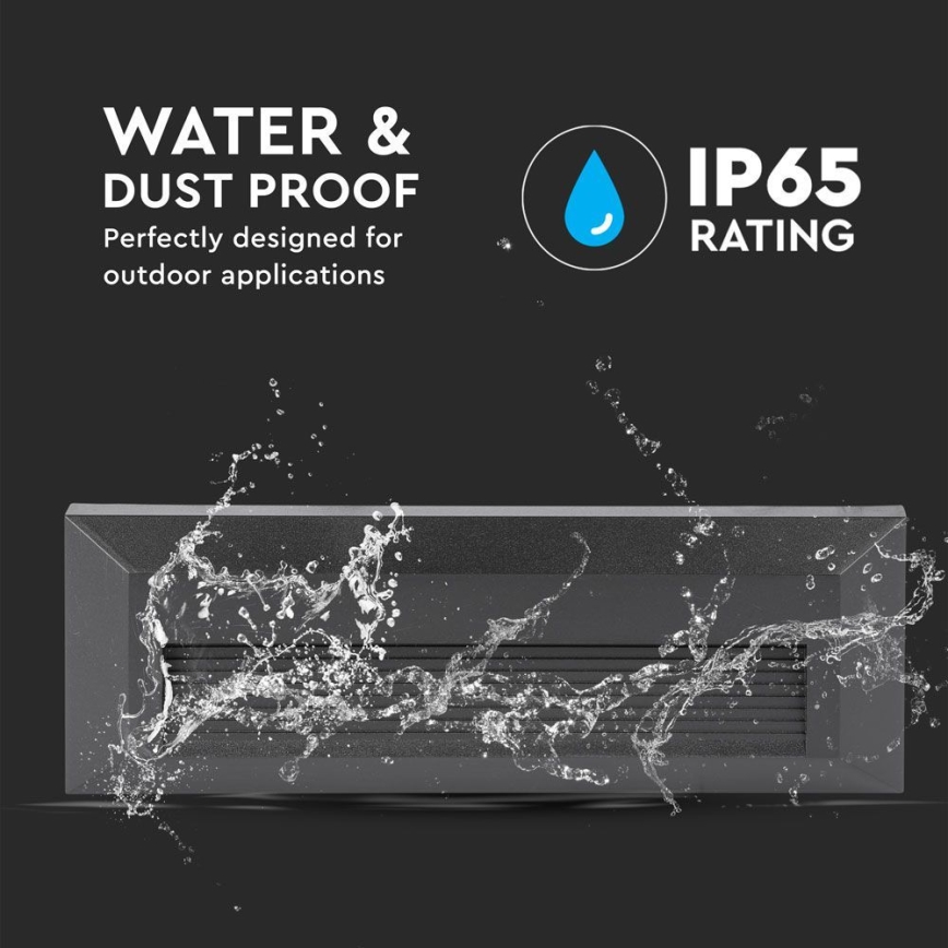 Corp de iluminat LED de exterior pentru scări LED/3W/230V IP65 4000K negru