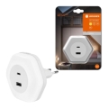 Corp de iluminat LED de orientare cu USB pentru priză LUNETTA LED/15W/230V Ledvance