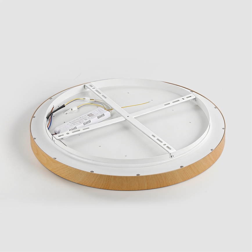 Brilagi - Plafonieră LED dimabilă GLASS POOL DOUBLE LED/80W/230V 3000-6000K 60 cm decor lemn + telecomandă