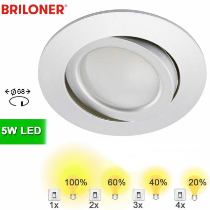 Corp de iluminat LED încastrat dimabil pentru baie Briloner 8309-019 LED/5W/230V IP23