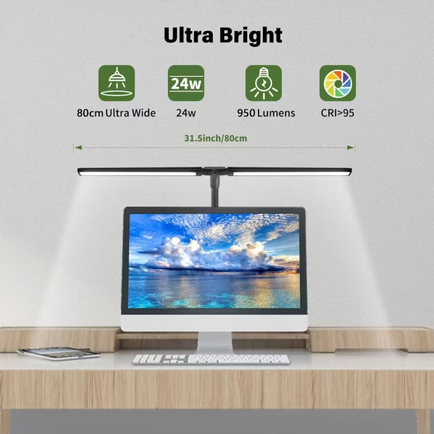 Corp de iluminat LED dimabil pentru monitor OFFICE LED/24W/230V 2700-6300K