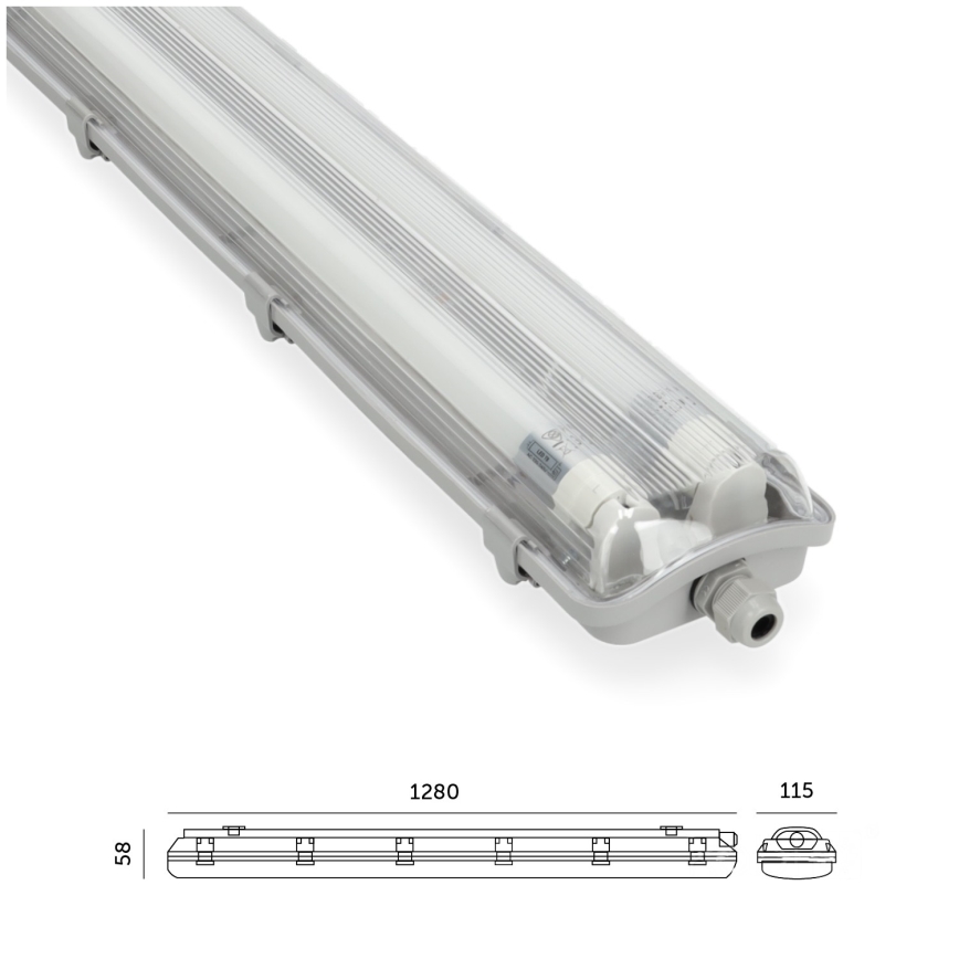 Corp de iluminat LED fluorescent industrial Brilagi OPTIMA T8 2xG13/18W/230V 4000K IP65 128 cm