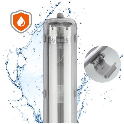 Corp de iluminat LED fluorescent industrial Brilagi  OPTIMA T8 2xG13/18W/230V 4000K IP65 128 cm – palet 110 buc.