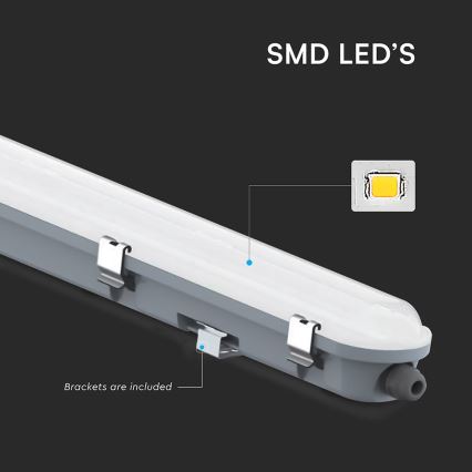 Corp de iluminat LED tehnic tubular cu senzor de mișcare și de amurg LED/36W/230V 6500K IP65 120 cm