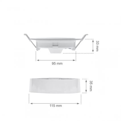 Corp de iluminat LED încastrat ALGINE 2 în 1 LED/6W/230V 4000K alb