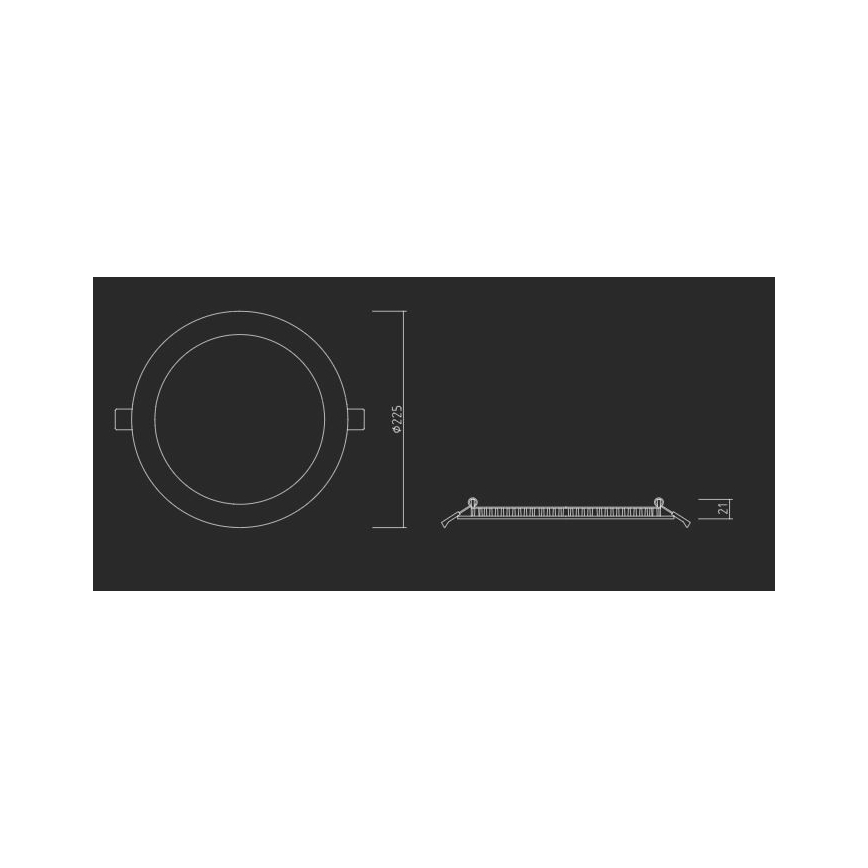 Corp de iluminat LED încastrat APLED RONDO LED/18W/230V IP40 d. 22,5 cm crom