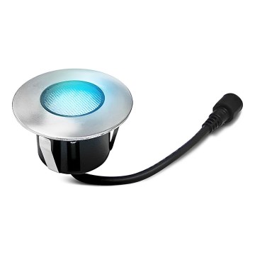 Corp de iluminat LED încastrat de exterior EASY CONNECT 1xGU10/2W/230V albastru IP67 rotund