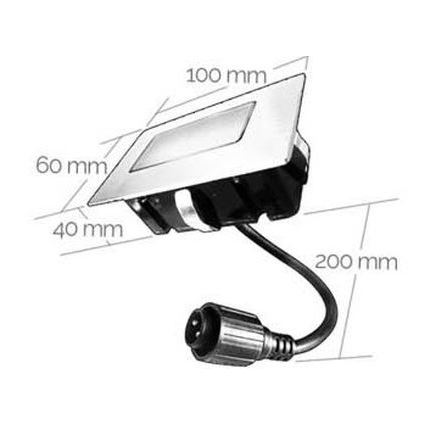 Corp de iluminat LED încastrat de exterior EASY CONNECT LED/2W/230V 3000K IP67 dreptunghiular