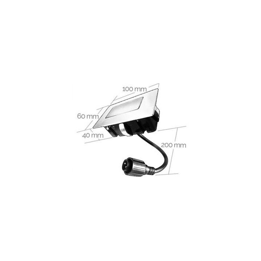 Corp de iluminat LED încastrat de exterior EASY CONNECT LED/2W/230V 3000K IP67 dreptunghiular