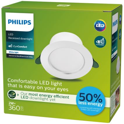 Corp de iluminat LED încastrat LED/2W/230V 3000K Philips