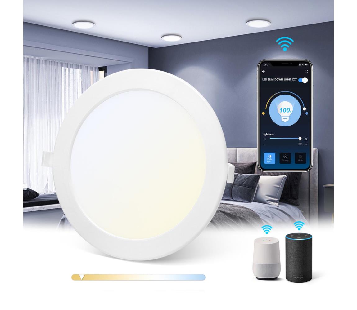 Corp de iluminat LED încastrat dimabil 18W/230V d. 22 cm Wi-Fi