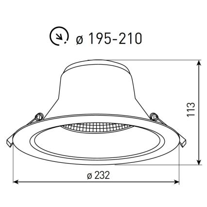 Corp de iluminat LED încastrat pentru baie reglabil NYON LED/24/34W/230V 3000/4000/5700K Ø 23,2 cm IP44 alb