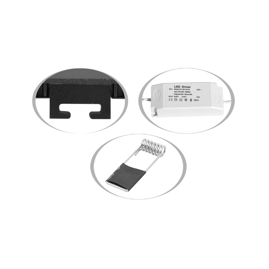 Corp de iluminat LED încastrat pentru baie LADA LED/18W/230V 3000/4000/6000K d. 22 cm IP44 negru