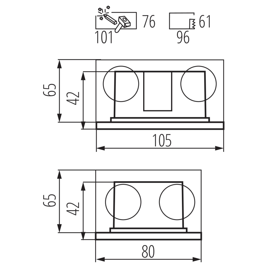 Corp de iluminat LED încastrat GLASI LED/3W/230V 3000K IP44 alb