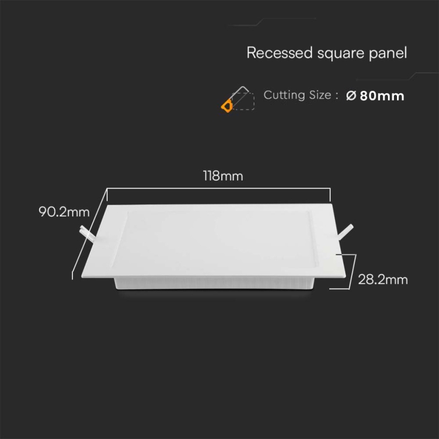 Corp de iluminat LED încastrat LED/3W/230V 9x9 cm 4000K alb