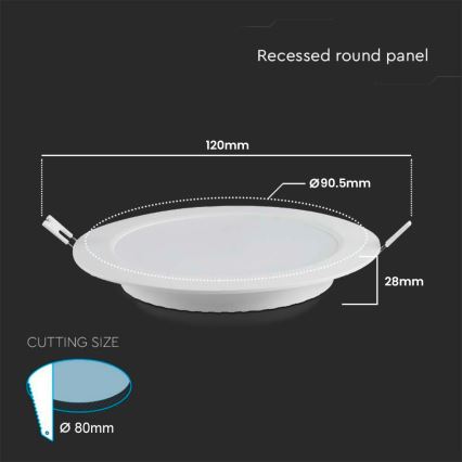 Corp de iluminat LED încastrat LED/3W/230V d. 9,5 cm 4000K alb
