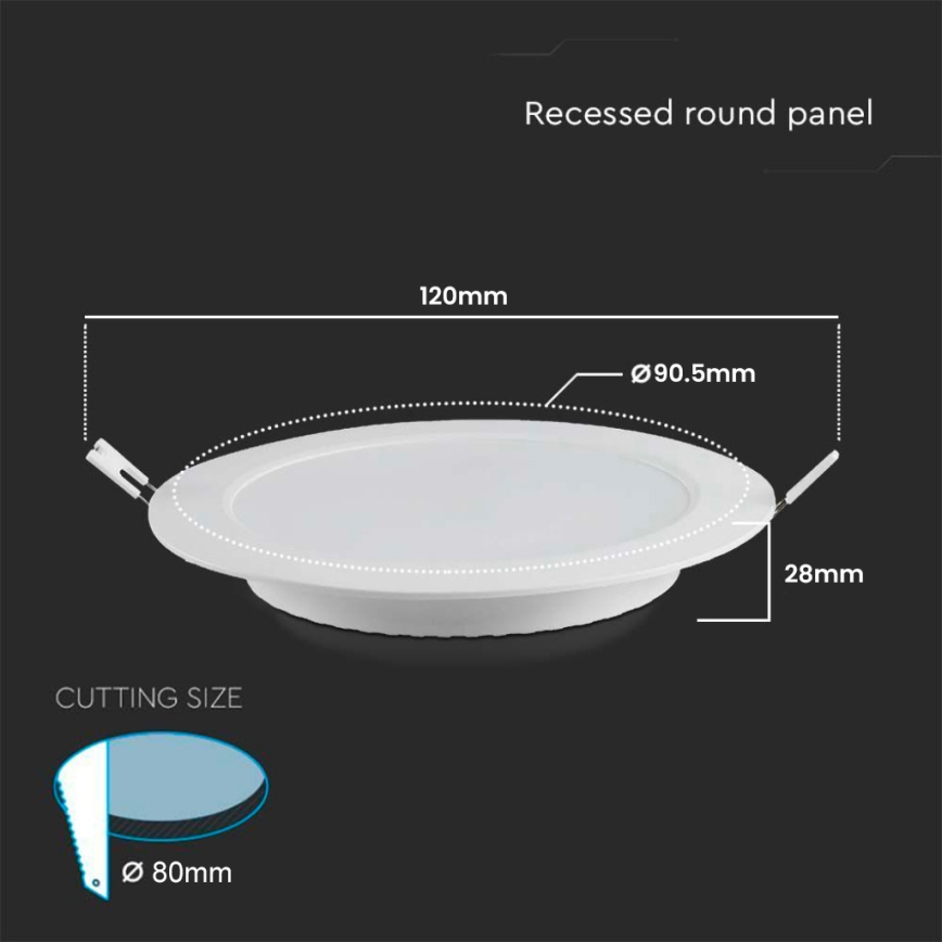 Corp de iluminat LED încastrat LED/3W/230V d. 9,5 cm 4000K alb