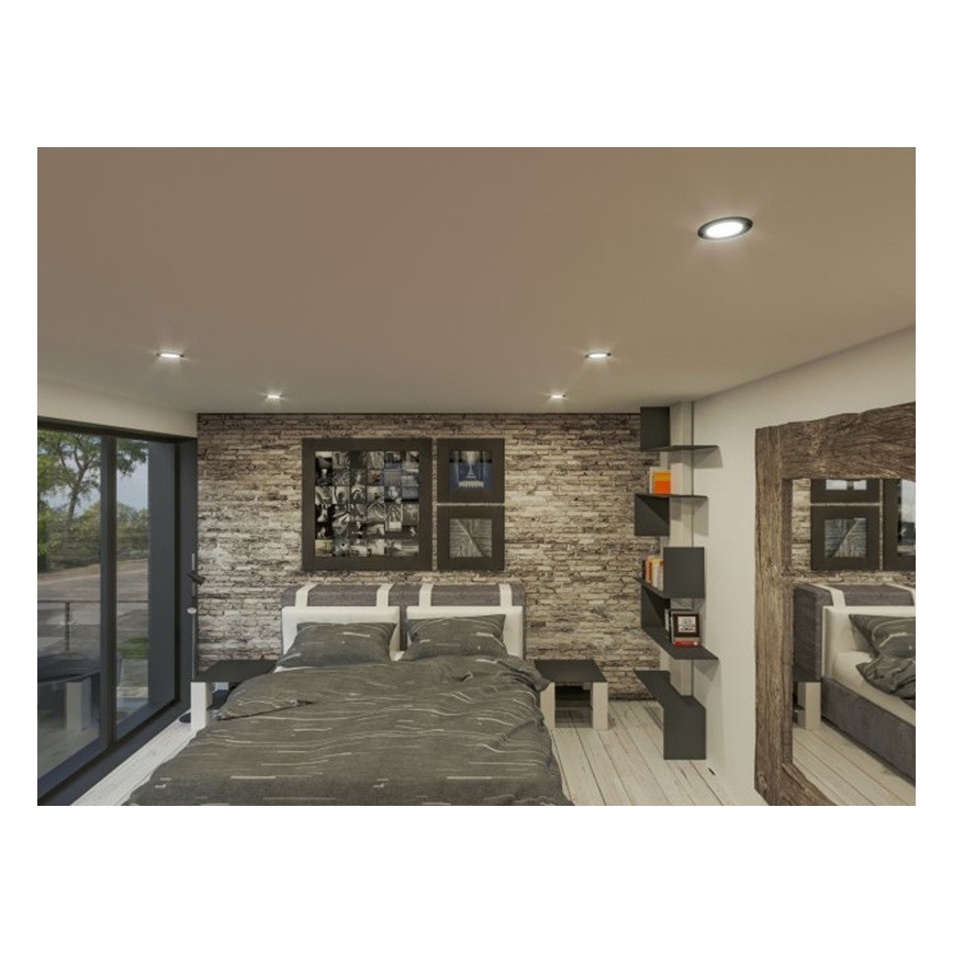 Corp de iluminat LED încastrat LED/6W/230V 4000K d. 8,5 cm negru