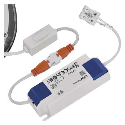 Corp de iluminat LED încastrat NEXXO, 7 W, 230 V, 3000/3500/4000 K, argintiu, Ø 12 cm