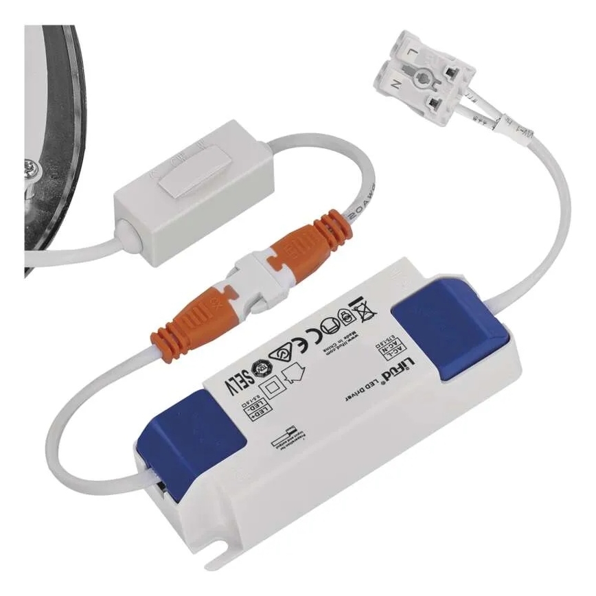 Corp de iluminat LED încastrat NEXXO, 7 W, 230 V, 3000/3500/4000 K, argintiu, Ø 12 cm