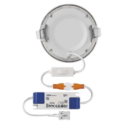 Corp de iluminat LED încastrat NEXXO, 7 W, 230 V, 3000/3500/4000 K, argintiu, Ø 12 cm