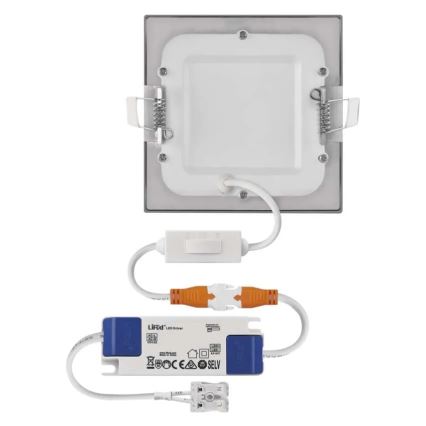 Corp de iluminat LED încastrat NEXXO, 7W, 230V, 3000/3500/4000K, argintiu, 12x12 cm