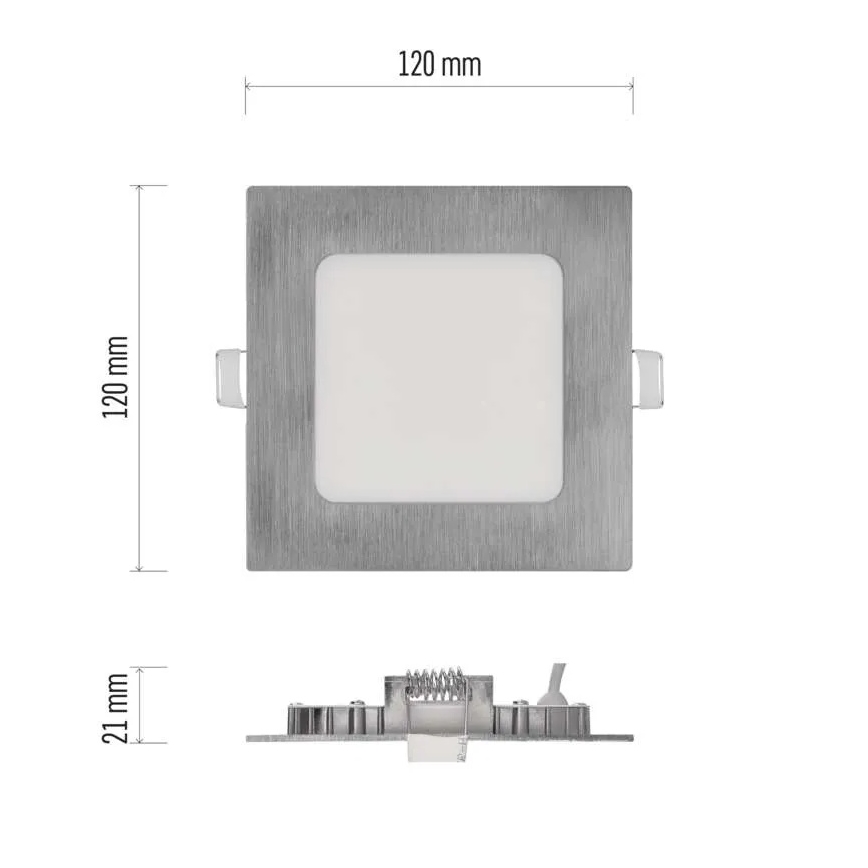 Corp de iluminat LED încastrat NEXXO, 7W, 230V, 3000/3500/4000K, argintiu, 12x12 cm