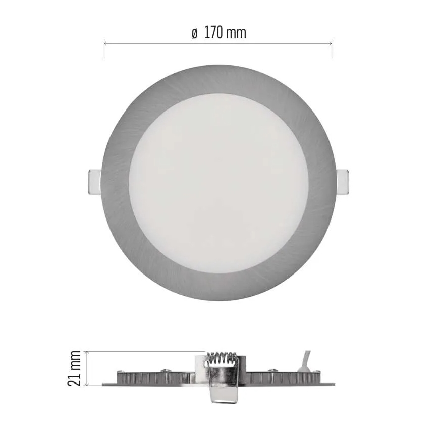 Corp de iluminat LED încastrat NEXXO LED/12,5W/230V 3000/3500/4000K argintiu Ø 17 cm