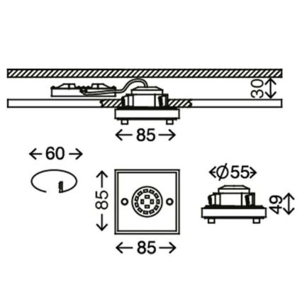 Corp de iluminat LED încastrat pentru baie ATTACH LED/5W/230V IP44 Briloner