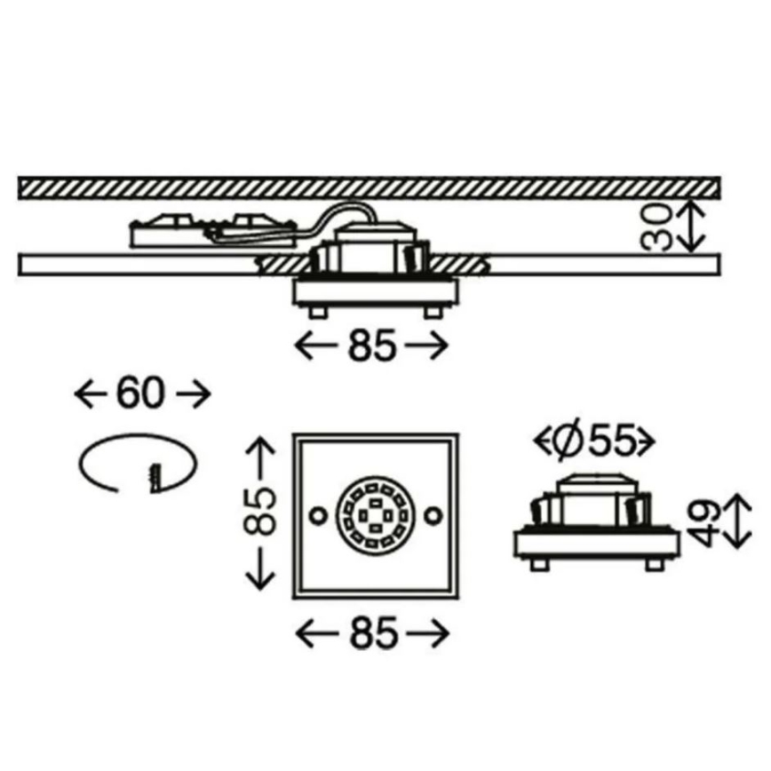 Corp de iluminat LED încastrat pentru baie ATTACH LED/5W/230V IP44 Briloner