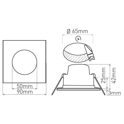 Corp de iluminat LED încastrat pentru baie BONO LED/5W/230V 4000K IP65 negru