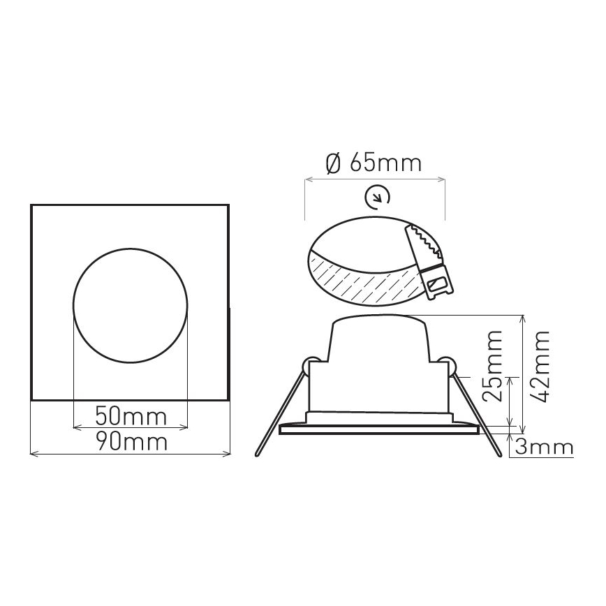 Corp de iluminat LED încastrat pentru baie BONO LED/5W/230V 4000K IP65 negru