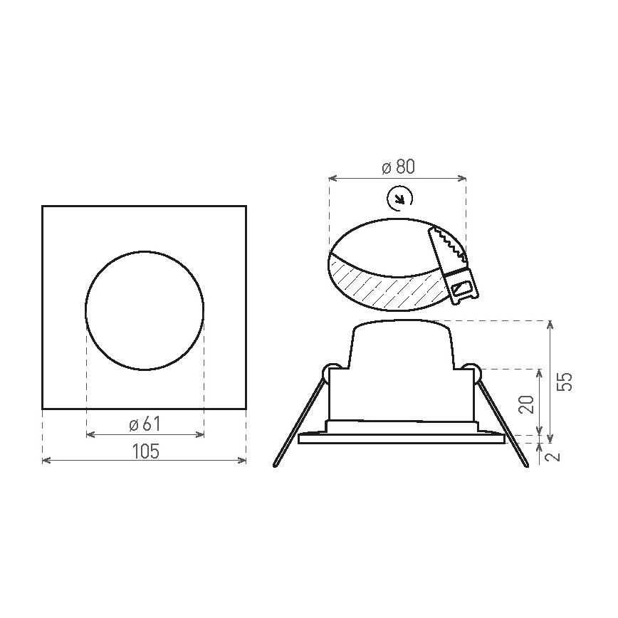 Corp de iluminat LED încastrat pentru baie BONO LED/8W/230V 3000K IP65 crom