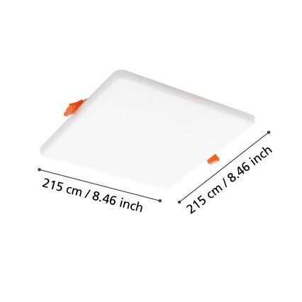 Corp de iluminat LED încastrat pentru baie Eglo 18W/230V 21,5x21,5 cm IP65
