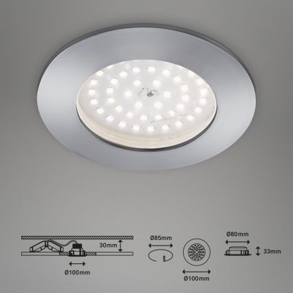 Corp de iluminat LED încastrat pentru baie ATTACH LED/10,5W/230V IP44 Briloner 7206-019