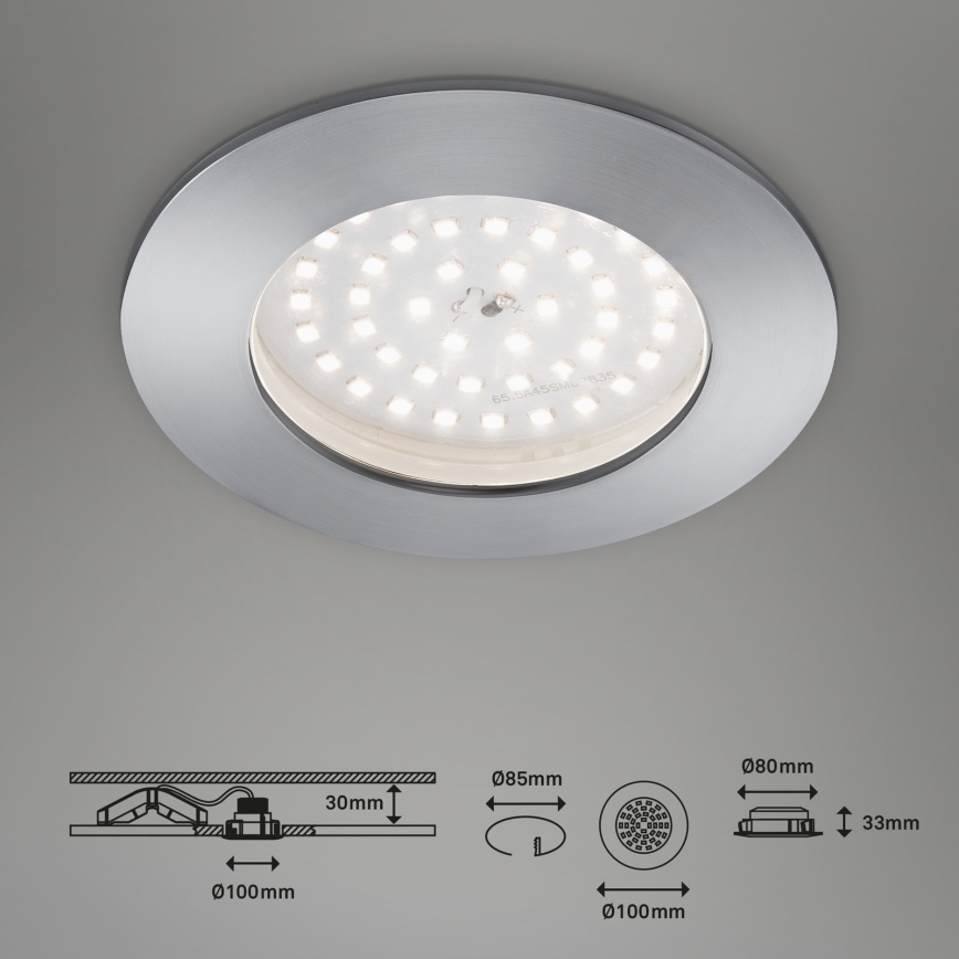 Corp de iluminat LED încastrat pentru baie ATTACH LED/10,5W/230V IP44 Briloner 7206-019