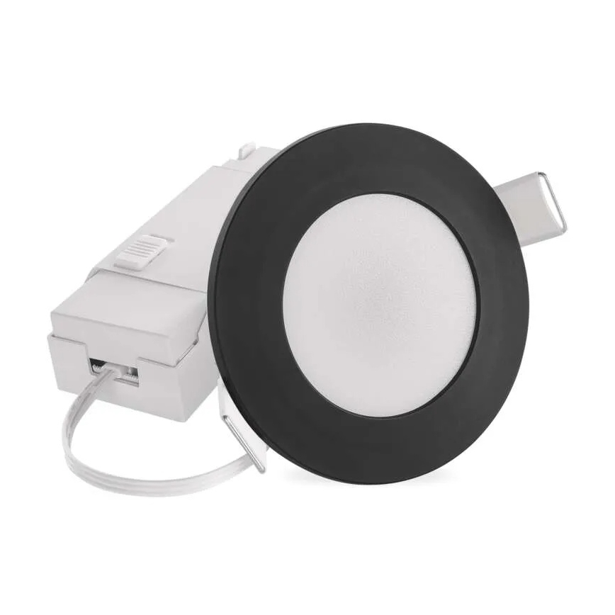 Corp de iluminat LED încastrat pentru baie LORI LED/4,5W/230V IP65 2700/4000K d. 8,5 cm negru