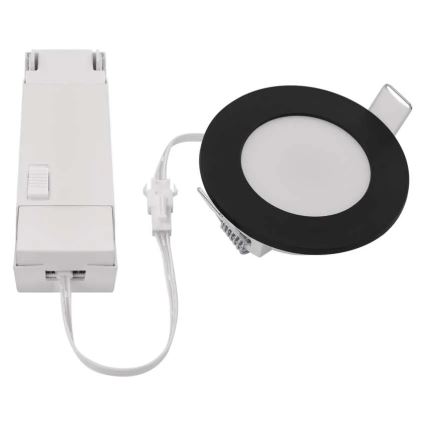 Corp de iluminat LED încastrat pentru baie LORI LED/4,5W/230V IP65 2700/4000K d. 8,5 cm negru