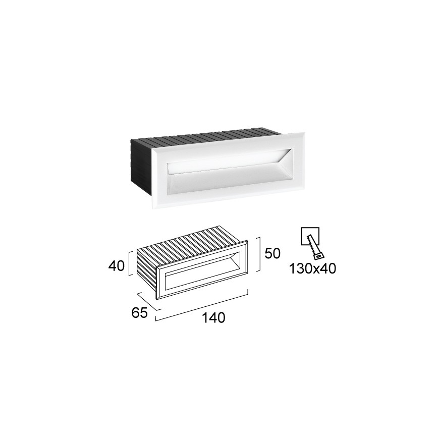Corp de iluminat LED încastrat pentru exterior FLIK LED/3W/230V IP65, alb